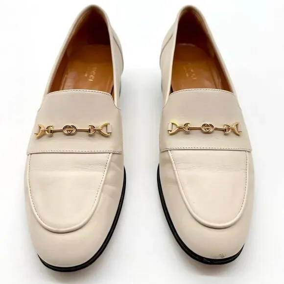 GUCCI Jakarta Interlocking G Horsebit Loafers Calfskin Mystic White EU39.5 US9.5 - Picture 2 of 9